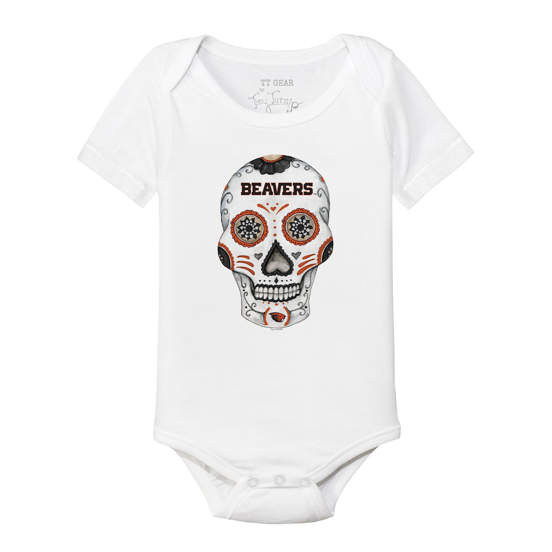 Oregon State Beavers Sugar Skull Short Sleeve Snapper