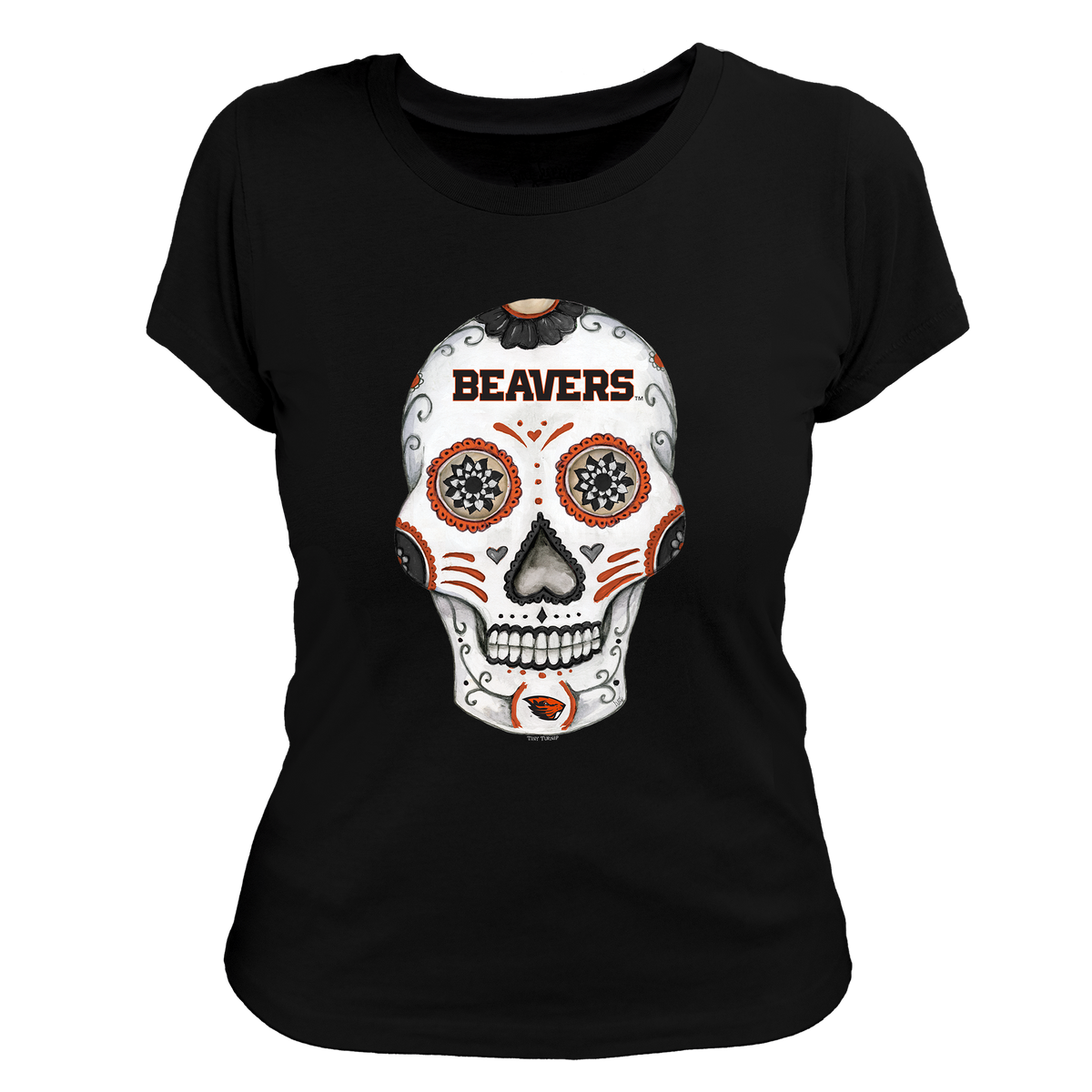 Oregon State Beavers Sugar Skull Women's Tee Shirt