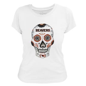 Oregon State Beavers Sugar Skull Women's Tee Shirt
