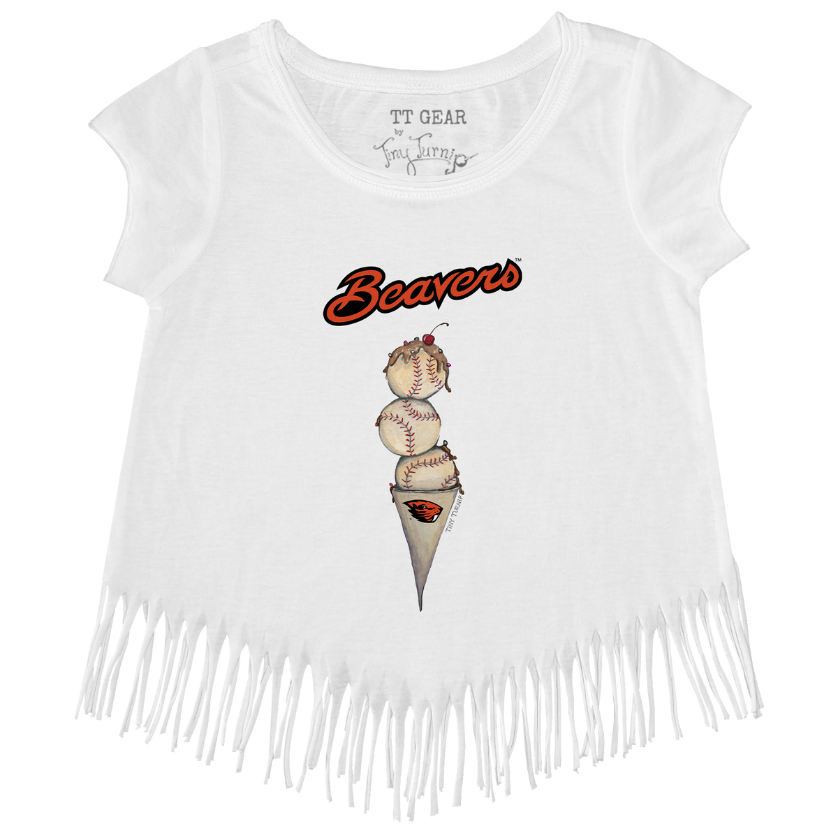 Oregon State Beavers Basketball Triple Scoop Fringe Tee