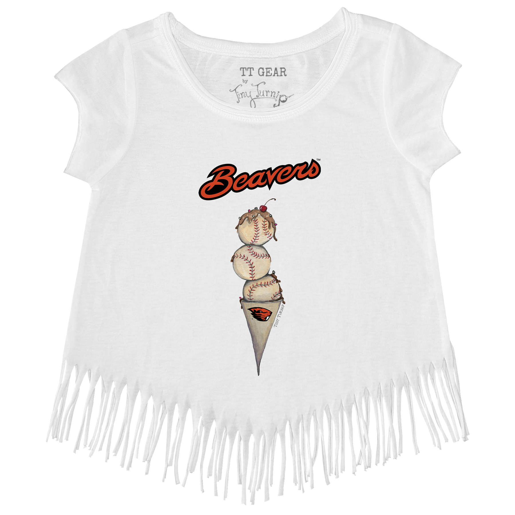 Oregon State Beavers Basketball Triple Scoop Fringe Tee