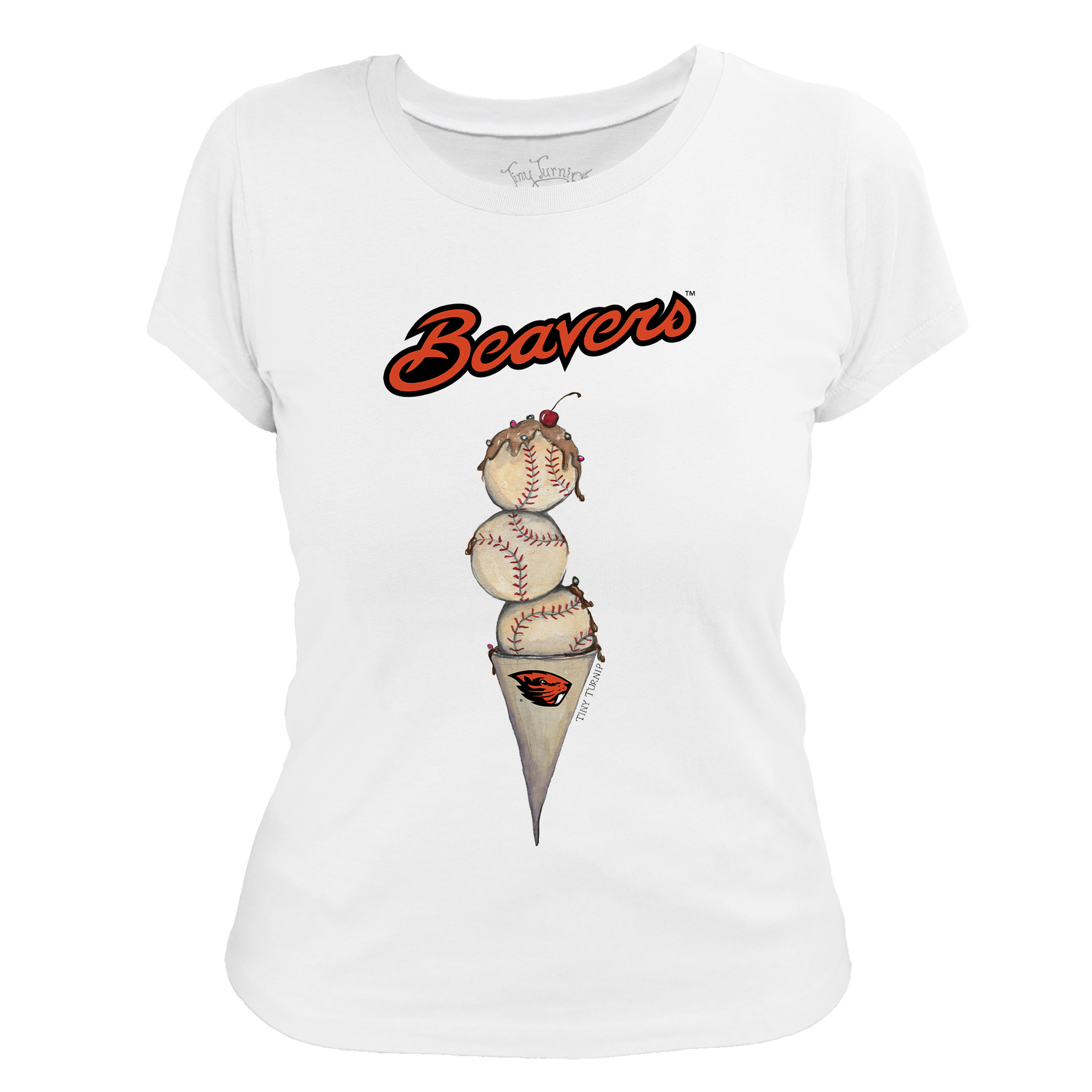 Oregon State Beavers Baseball Triple Scoop Women's Tee Shirt