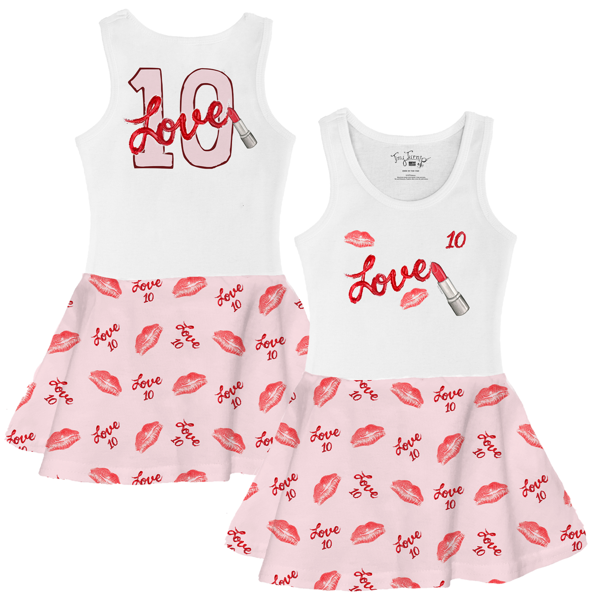 VIP Football: Lipstick w/ Name Number - Tank Swing Dress