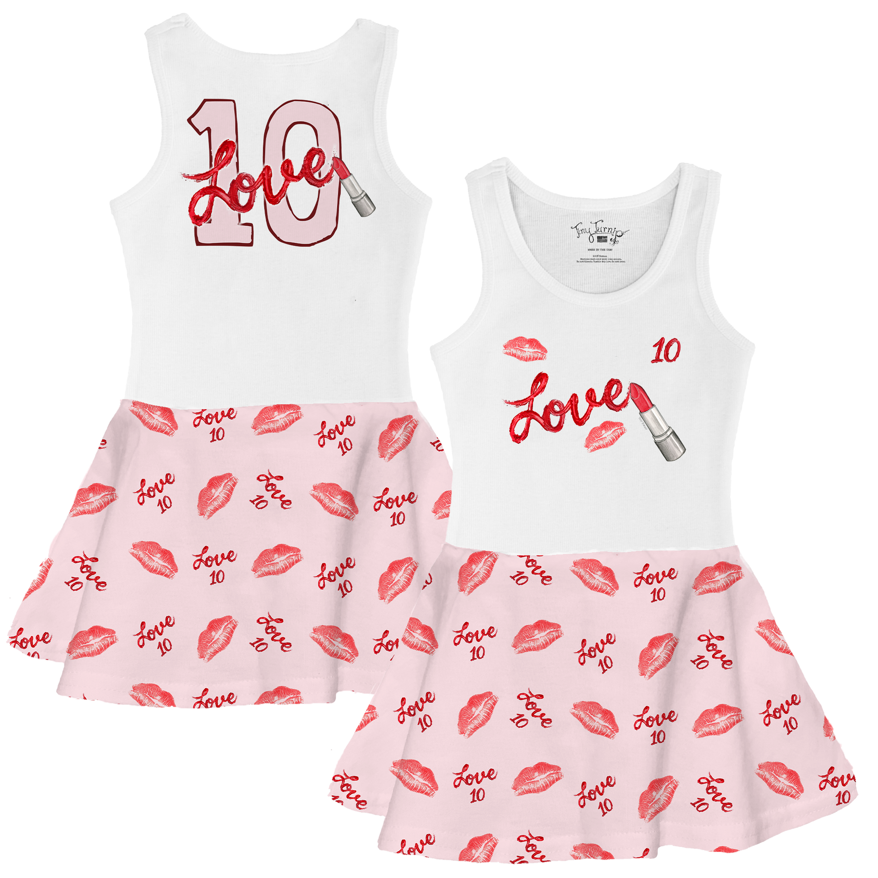 VIP Football: Lipstick w/ Name Number - Tank Swing Dress