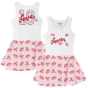 VIP Football: Lipstick w/ Name Number - Tank Swing Dress