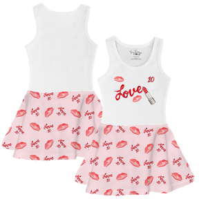 VIP Football: Lipstick w/ Name Number - Tank Swing Dress