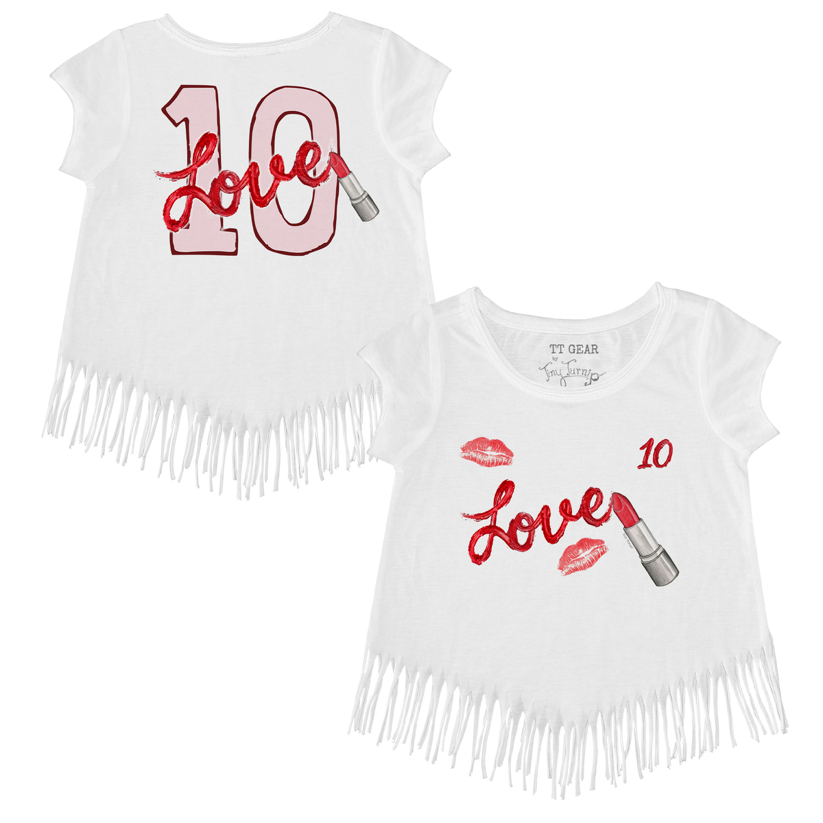 VIP Lipstick w/ Name, Number - Fringe Tee - Tiny Turnip