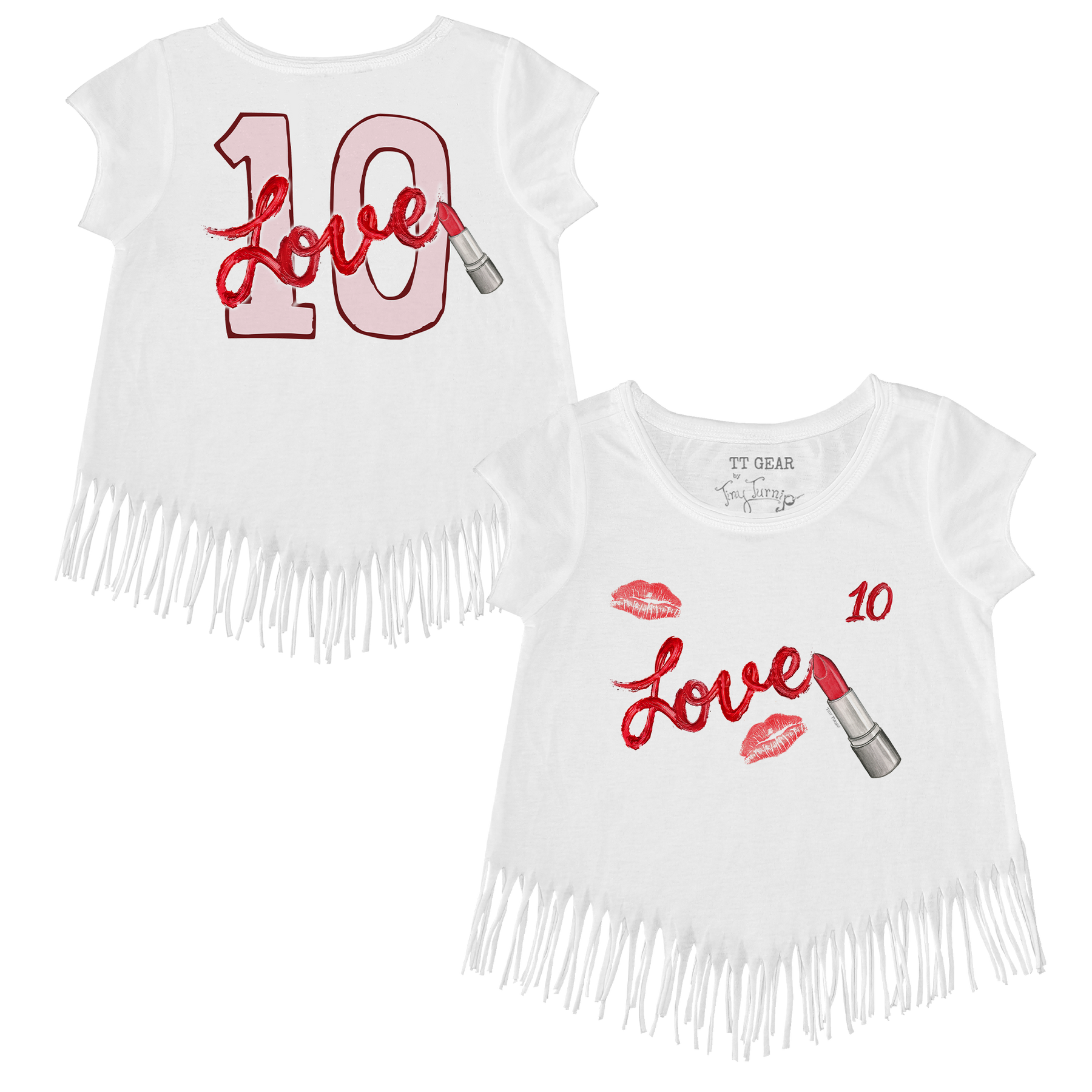 VIP Lipstick w/ Name, Number - Fringe Tee - Tiny Turnip