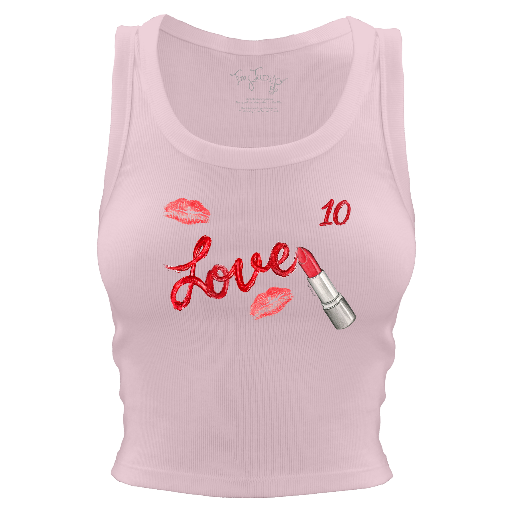 VIP Lipstick w/ Name, Number - Crop Tank - Tiny Turnip