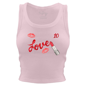 VIP Lipstick w/ Name, Number - Crop Tank - Tiny Turnip
