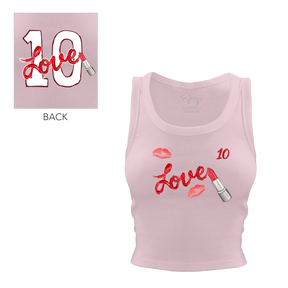 VIP Lipstick w/ Name, Number - Crop Tank - Tiny Turnip