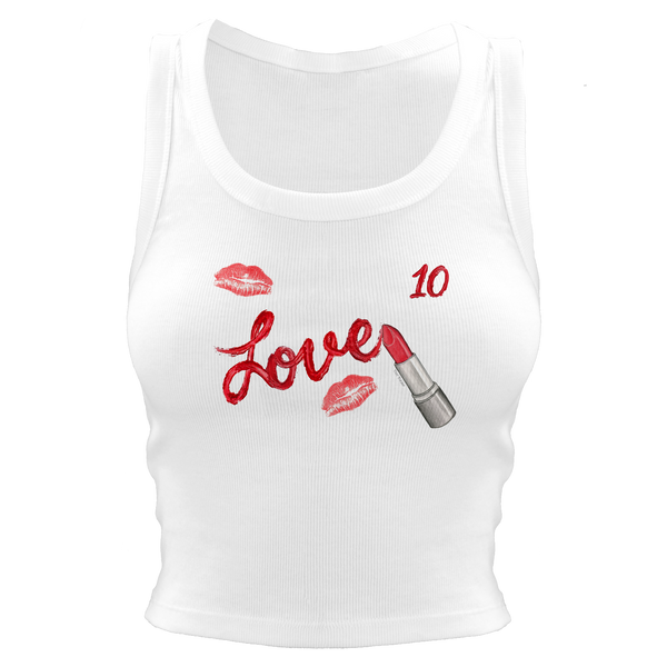 VIP Lipstick w/ Name, Number - Crop Tank - Tiny Turnip
