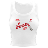 VIP Lipstick w/ Name, Number - Crop Tank - Tiny Turnip