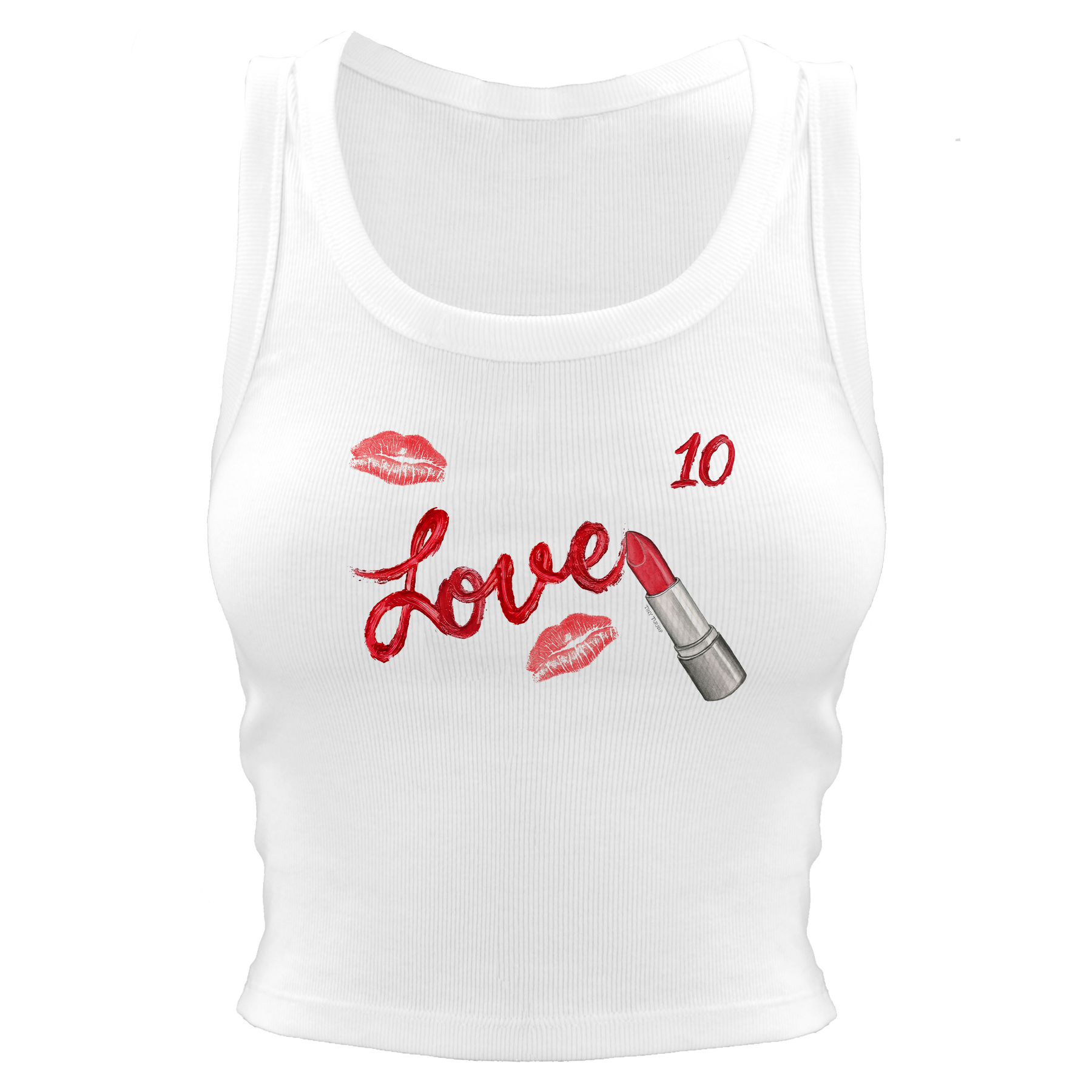 VIP Lipstick w/ Name, Number - Crop Tank - Tiny Turnip