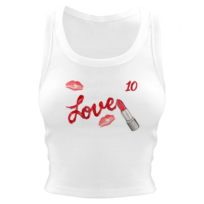VIP Lipstick w/ Name, Number - Crop Tank - Tiny Turnip