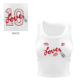 VIP Lipstick w/ Name, Number - Crop Tank - Tiny Turnip