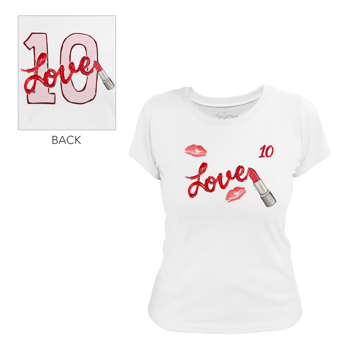 VIP Lipstick w/ Name, Number - Women's Tee Shirt - Tiny Turnip
