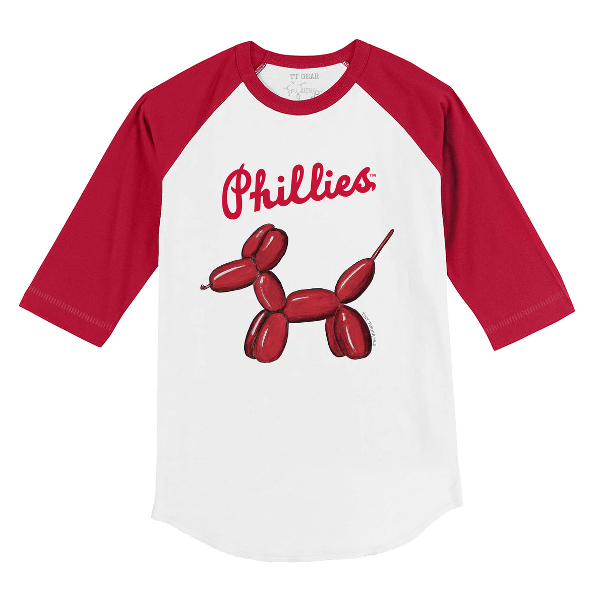 Philadelphia Phillies Balloon Dog 3/4 Red Sleeve Raglan