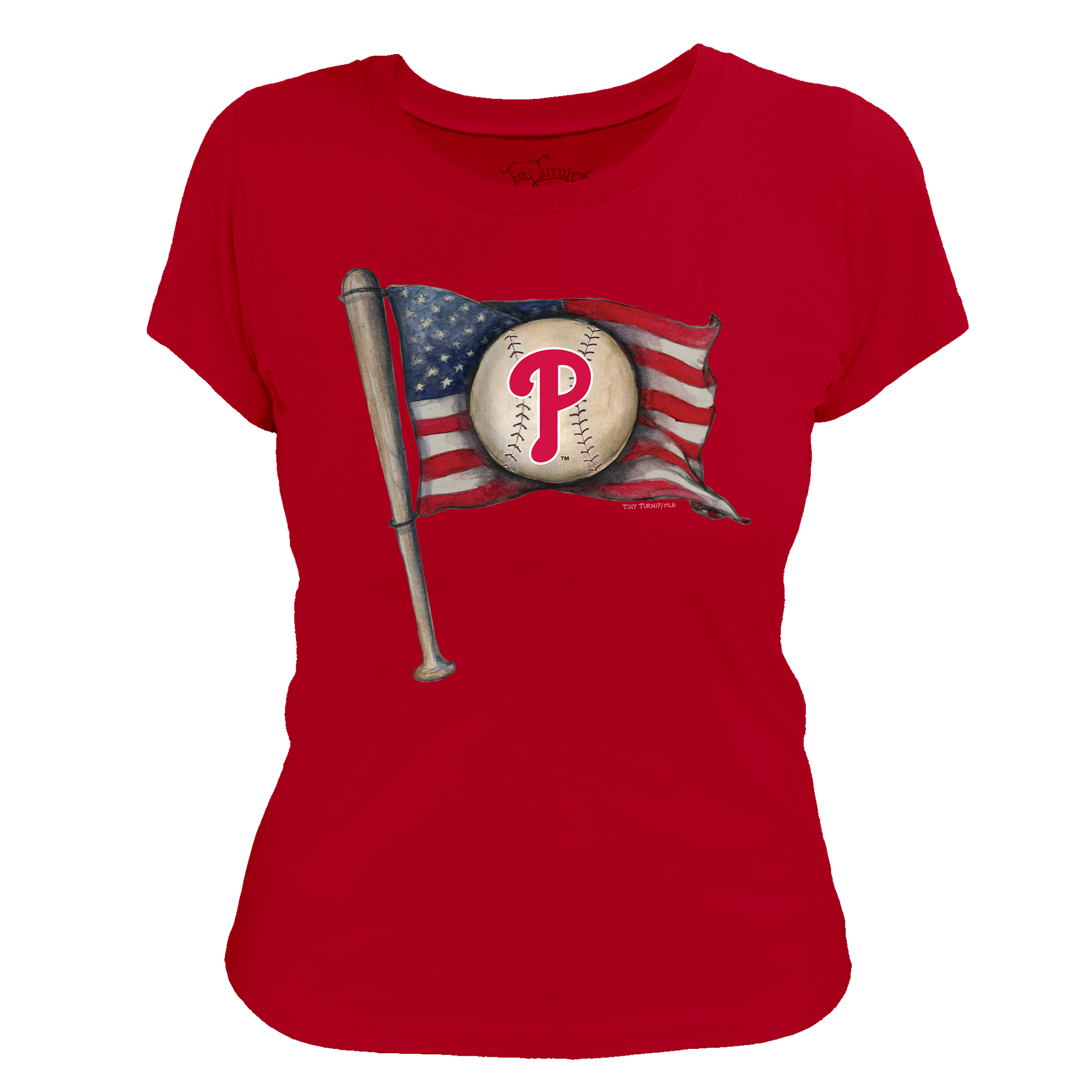 Philadelphia Phillies Baseball Flag Women's Tee Shirt