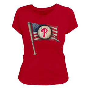 Philadelphia Phillies Baseball Flag Women's Tee Shirt