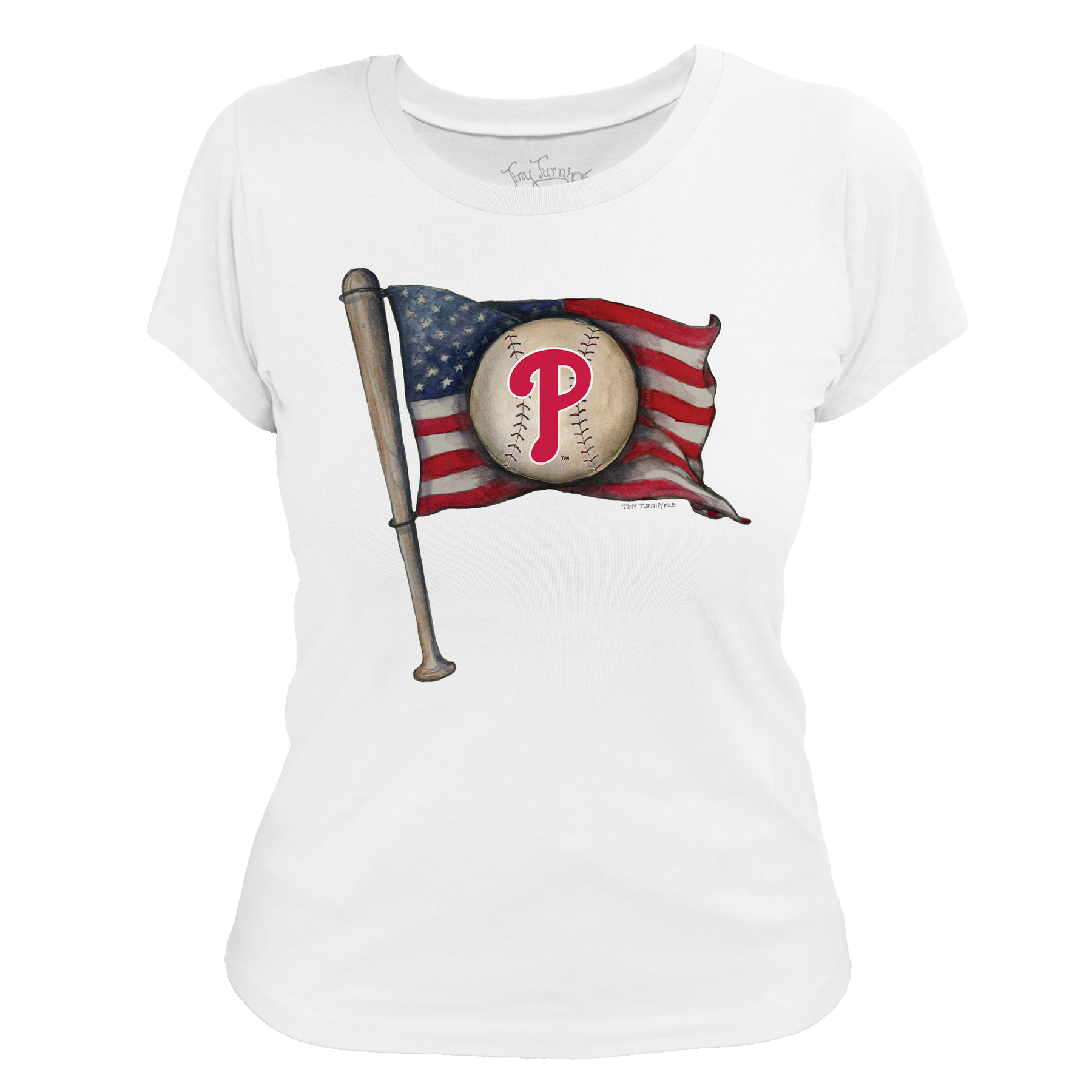 Philadelphia Phillies Baseball Flag Women's Tee Shirt