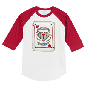 Philadelphia Phillies Card 3/4 Red Sleeve Raglan