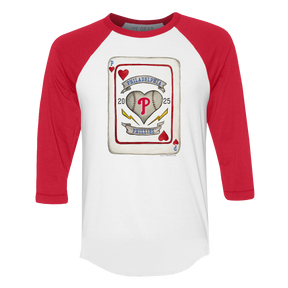 Philadelphia Phillies Card 3/4 Red Sleeve Raglan
