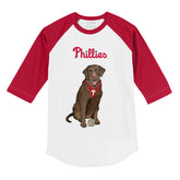 Philadelphia Phillies Chocolate Labrador Retriever 3/4 Red Sleeve Raglan