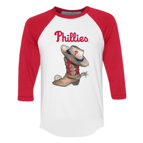 Philadelphia Phillies Cowboy Boot 3/4 Red Sleeve Raglan