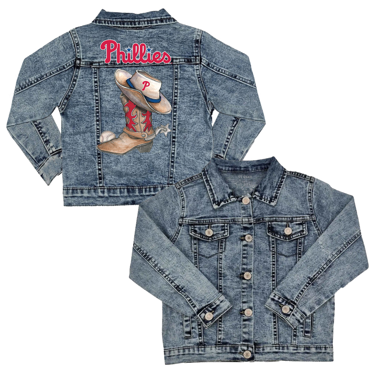 Philadelphia Phillies Cowboy Boot Kid's Denim Jacket