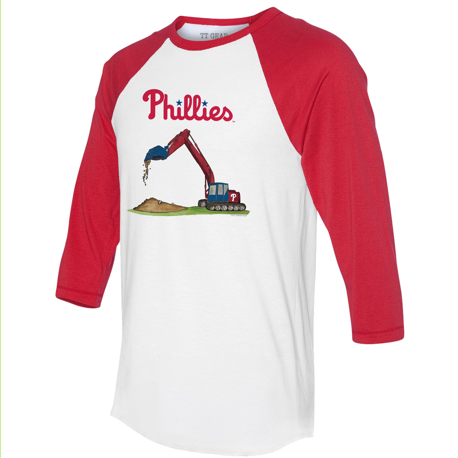Philadelphia Phillies Excavator 3/4 Red Sleeve Raglan