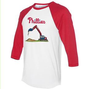 Philadelphia Phillies Excavator 3/4 Red Sleeve Raglan