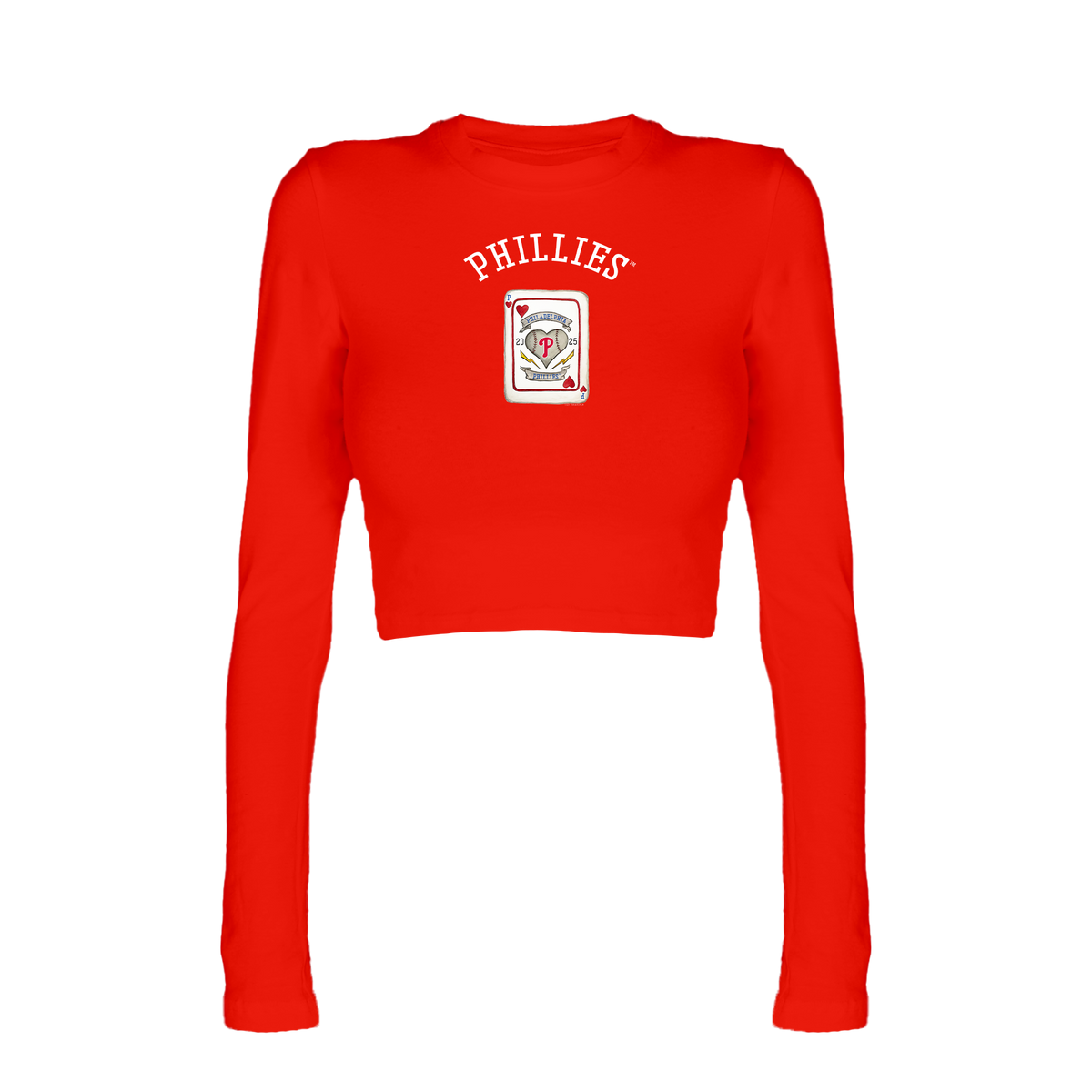 Philadelphia Phillies Card Candice Crop Long Sleeve