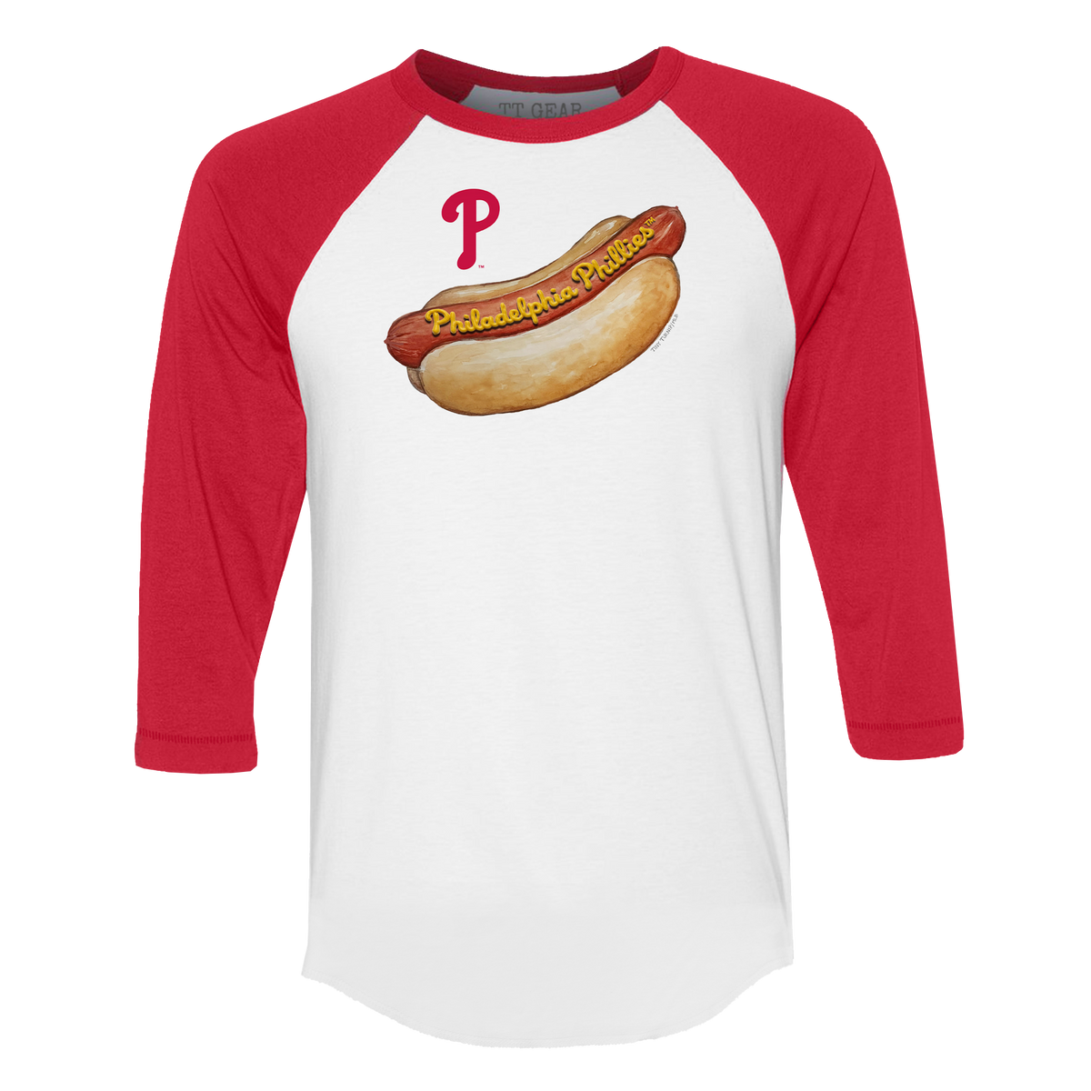 Philadelphia Phillies Hot Dog 3/4 Red Sleeve Raglan