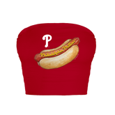 Philadelphia Phillies Hot Dog Crop Tube Top