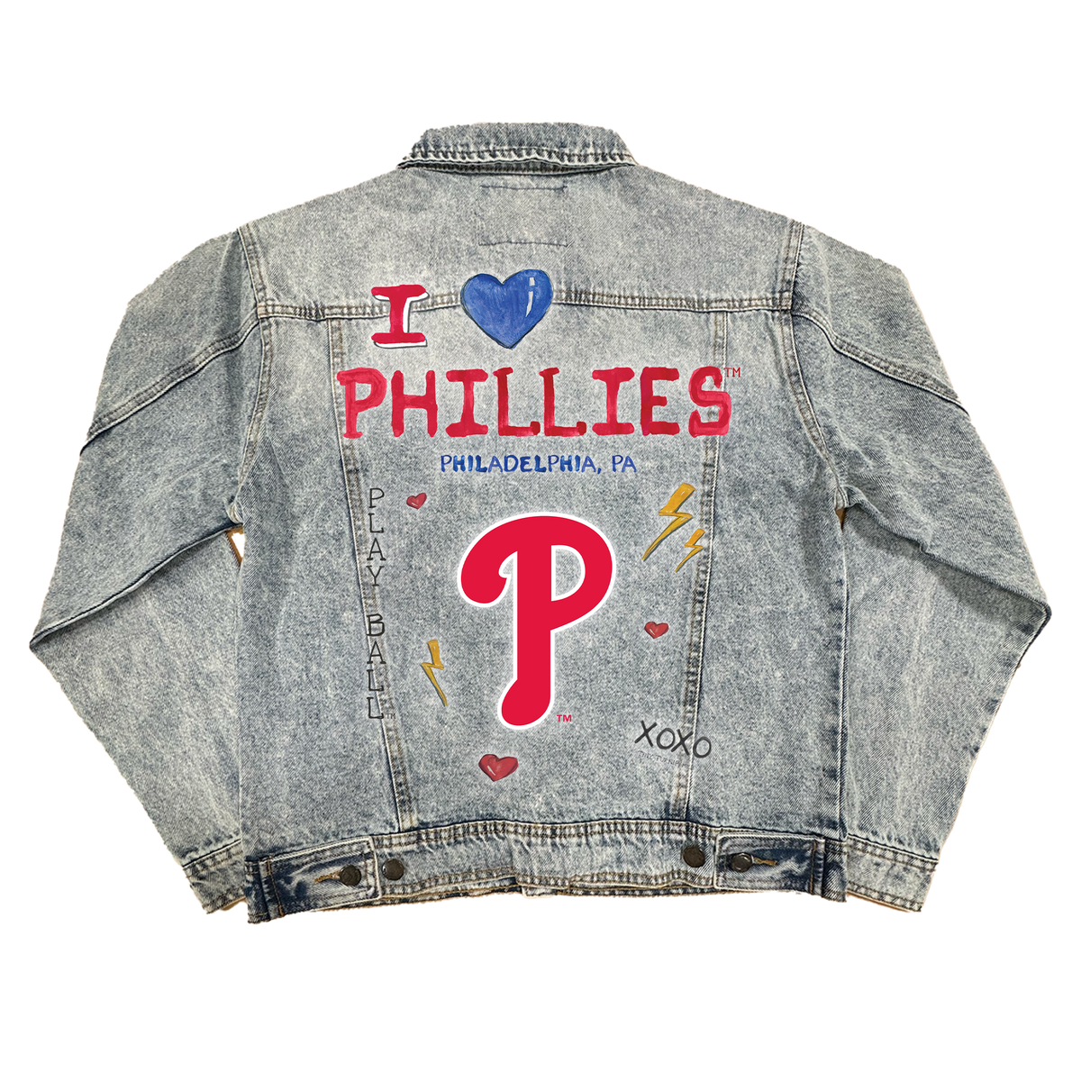 I Heart Phillies Boyfriend Denim Jacket - Tiny Turnip