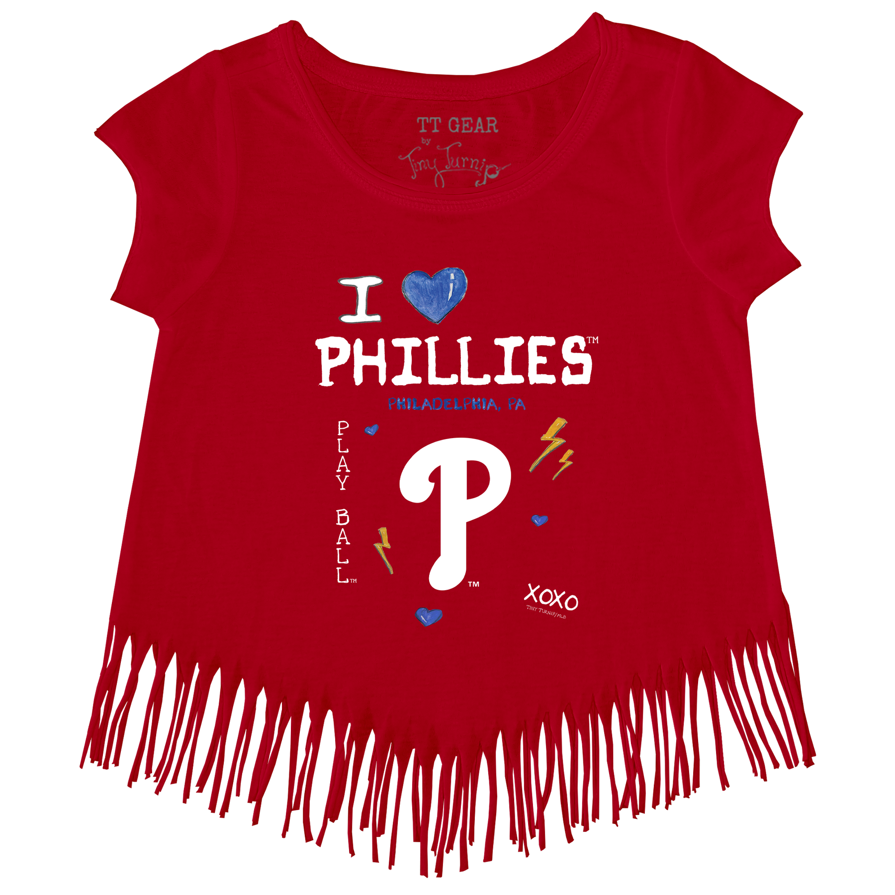 I Heart Phillies Fringe Tee - Tiny Turnip