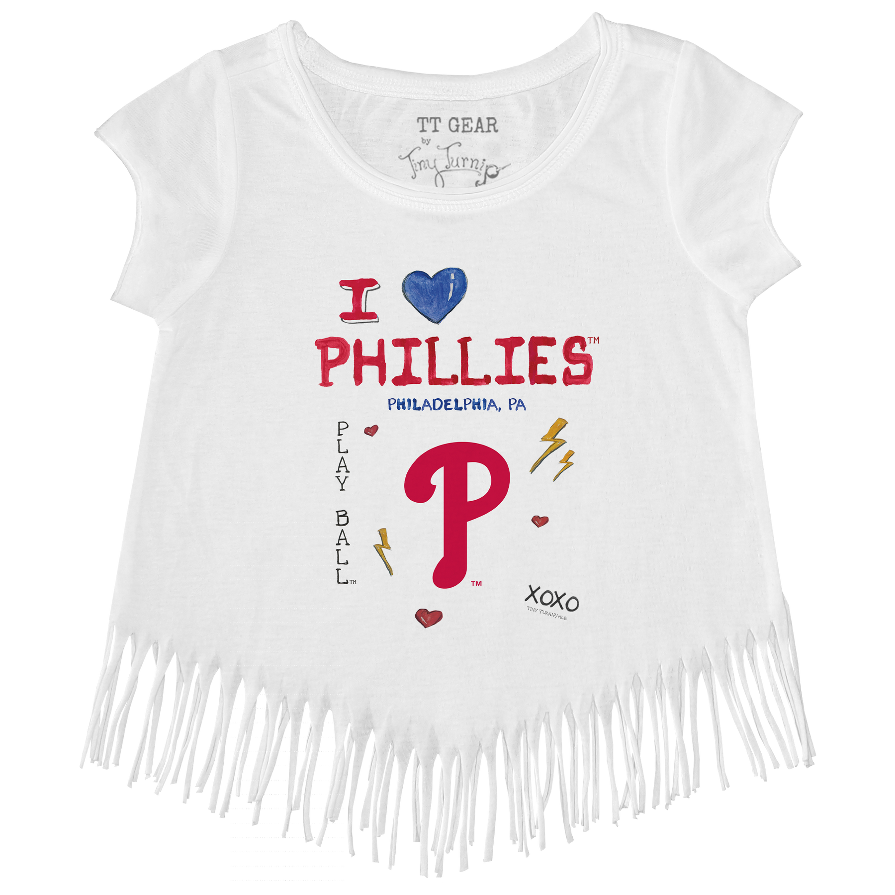 I Heart Phillies Fringe Tee - Tiny Turnip