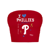 Philadelphia Phillies I Heart Phillies Crop Tube Top