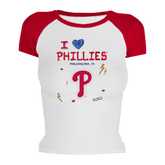 I Heart Phillies Roxy Raglan Short Sleeve