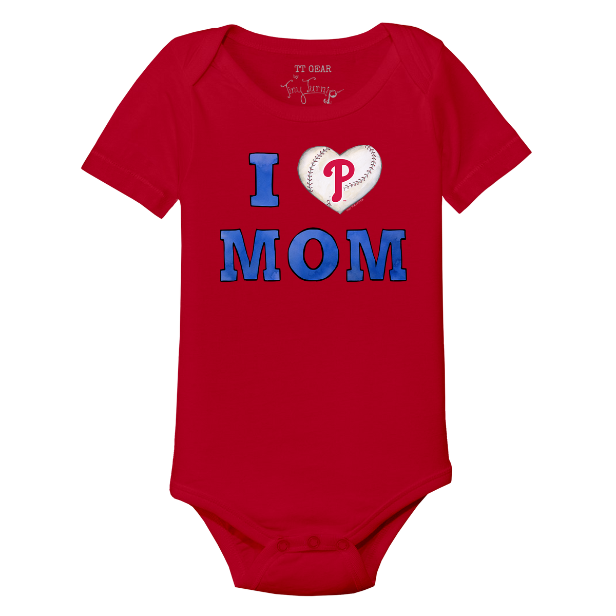 Philadelphia Phillies I Love Mom Short Sleeve Snapper