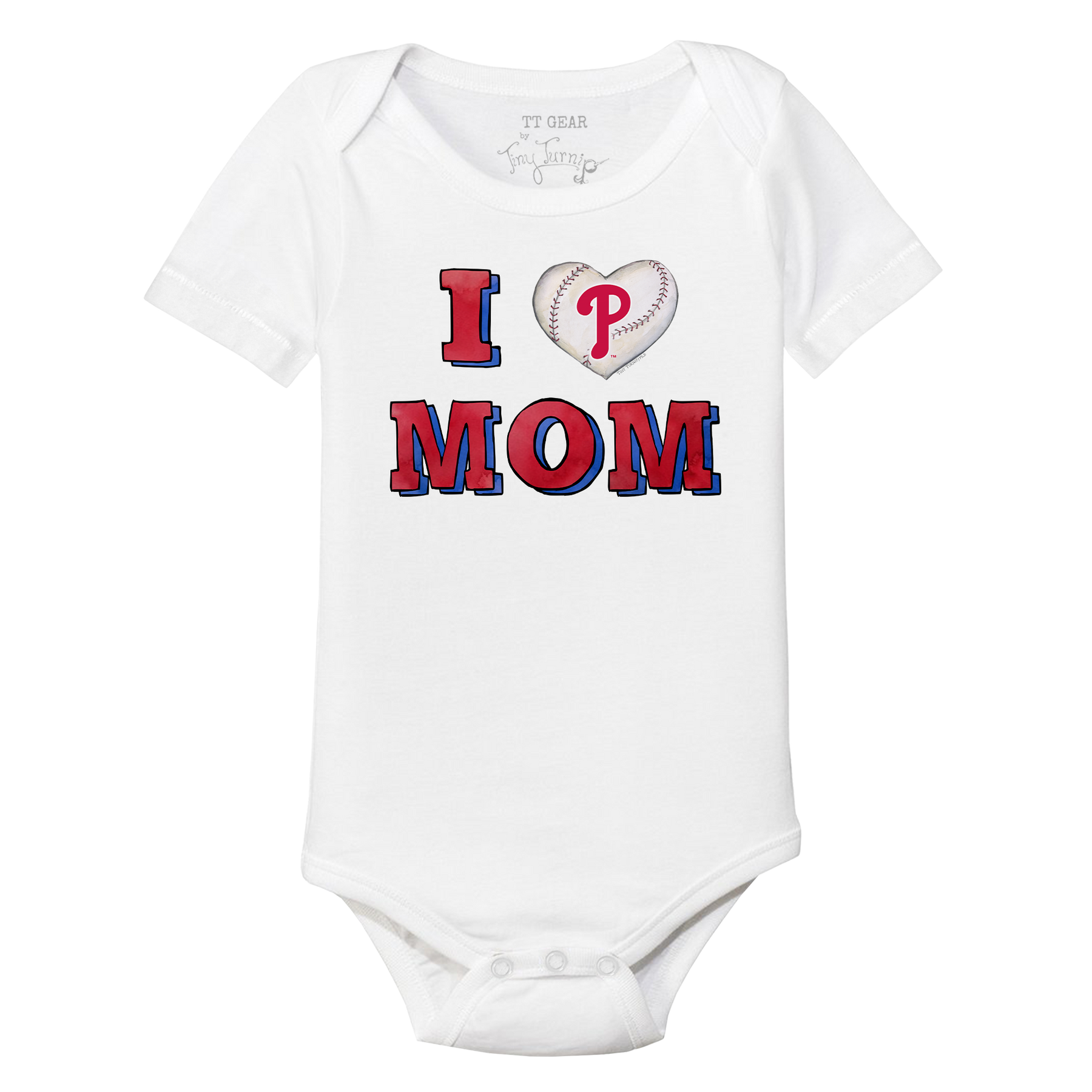 Philadelphia Phillies I Love Mom Short Sleeve Snapper