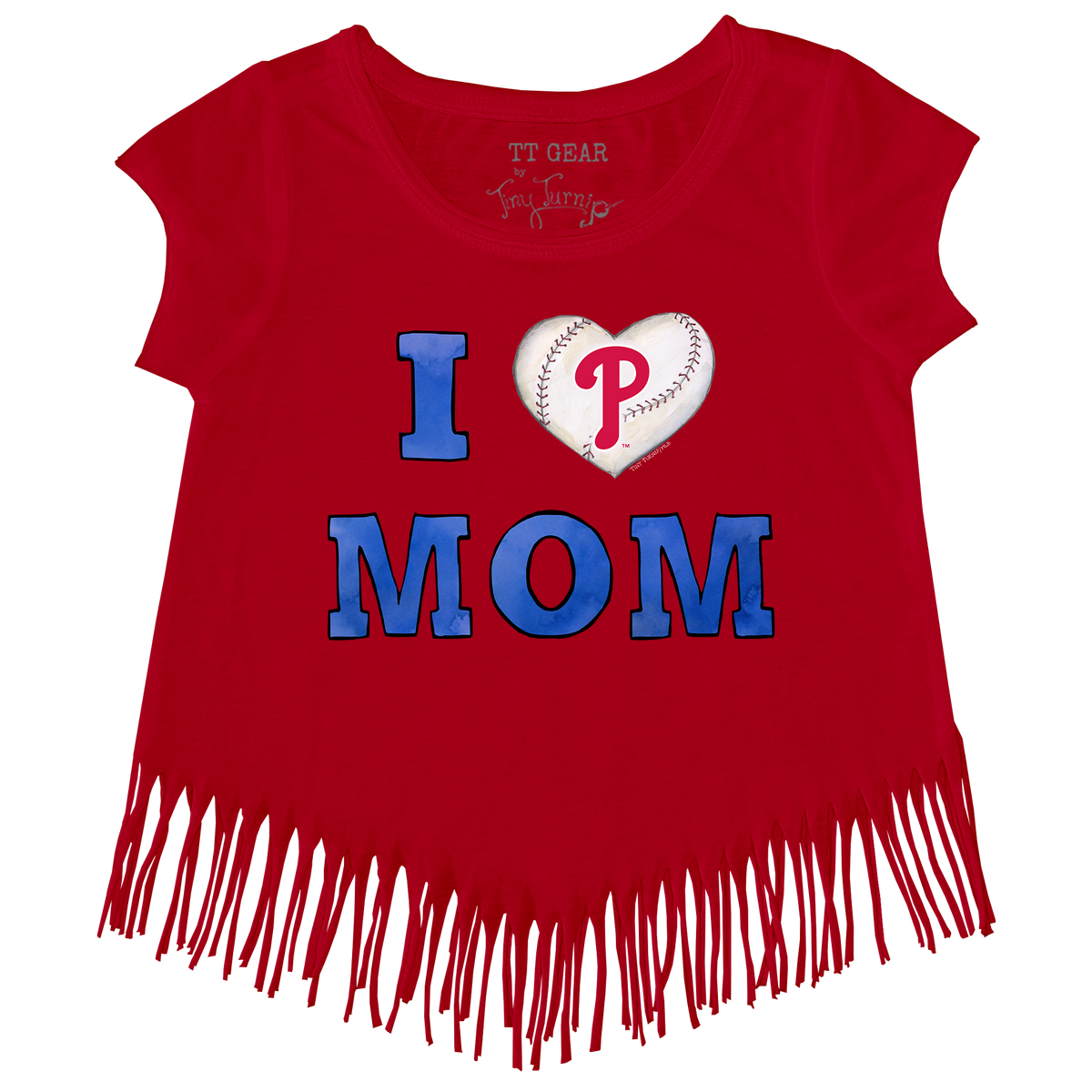 Philadelphia Phillies I Love Mom Fringe Tee
