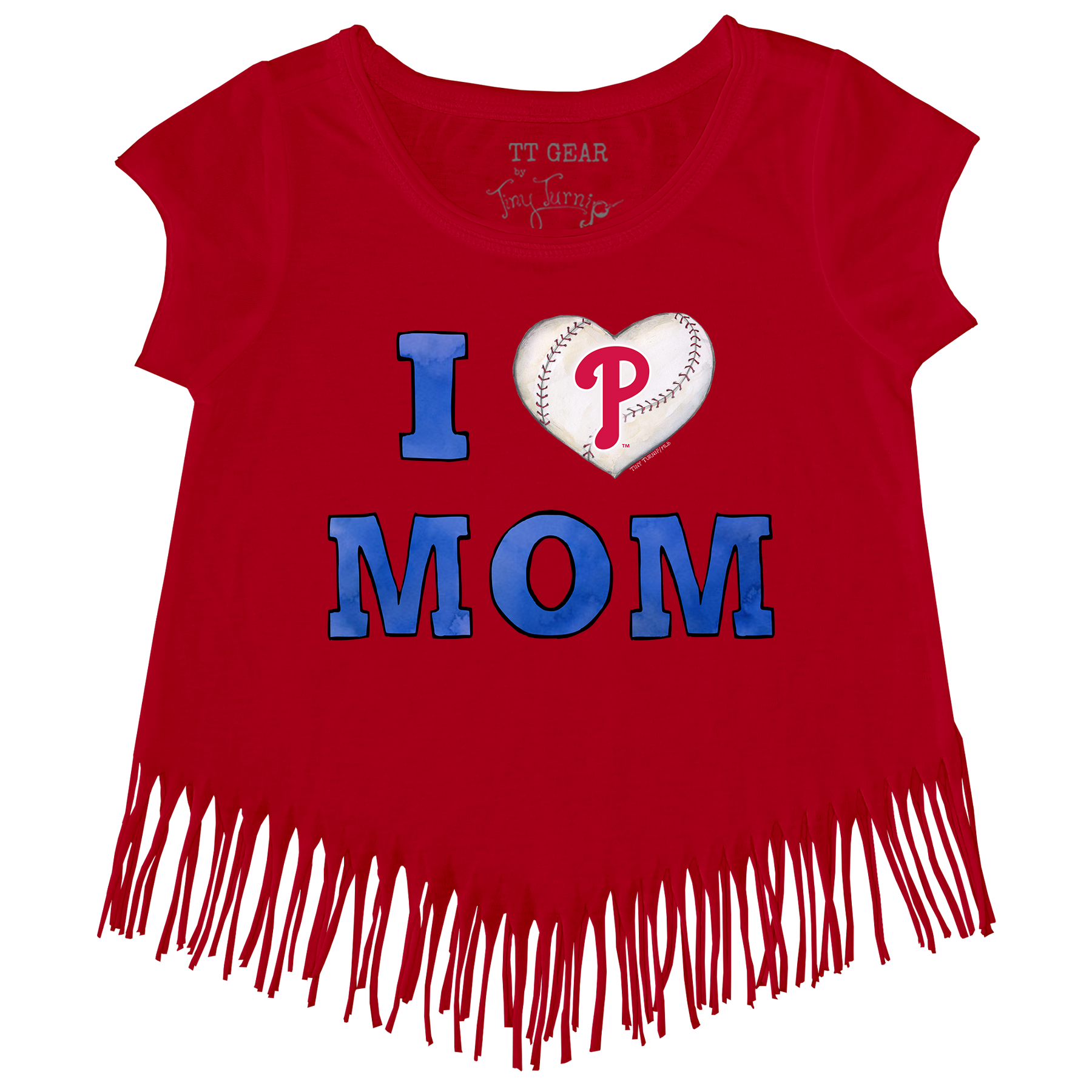 Philadelphia Phillies I Love Mom Fringe Tee