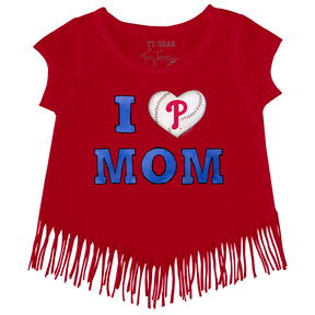 Philadelphia Phillies I Love Mom Fringe Tee