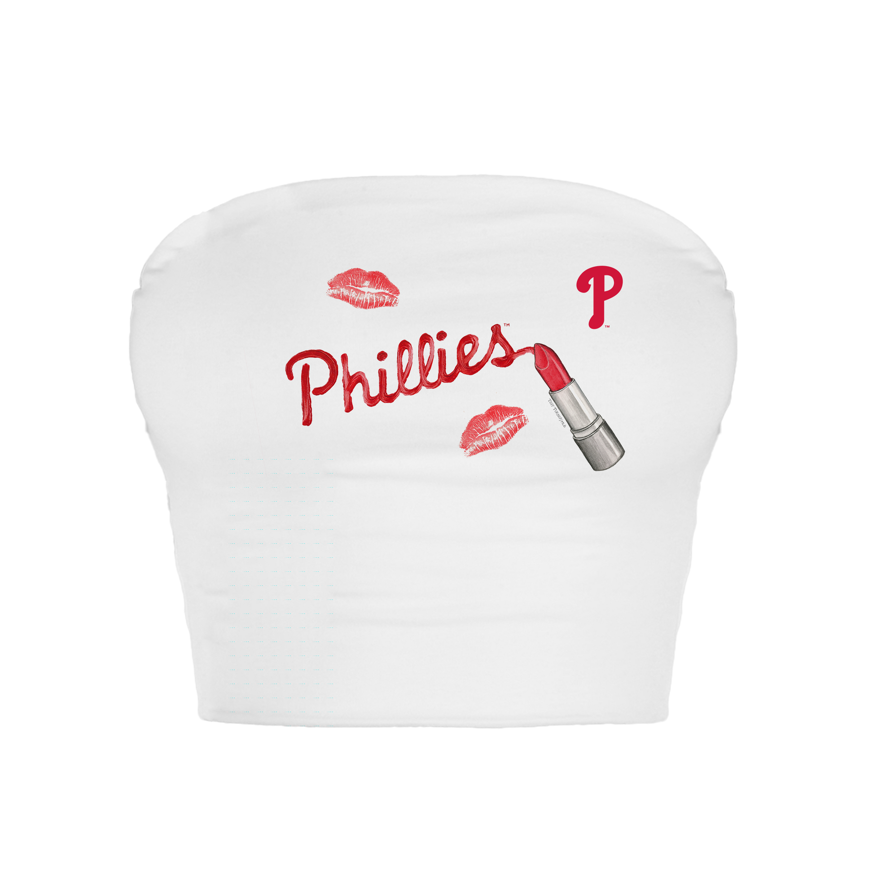 Philadelphia Phillies Lipstick Crop Tube Top - Tiny Turnip