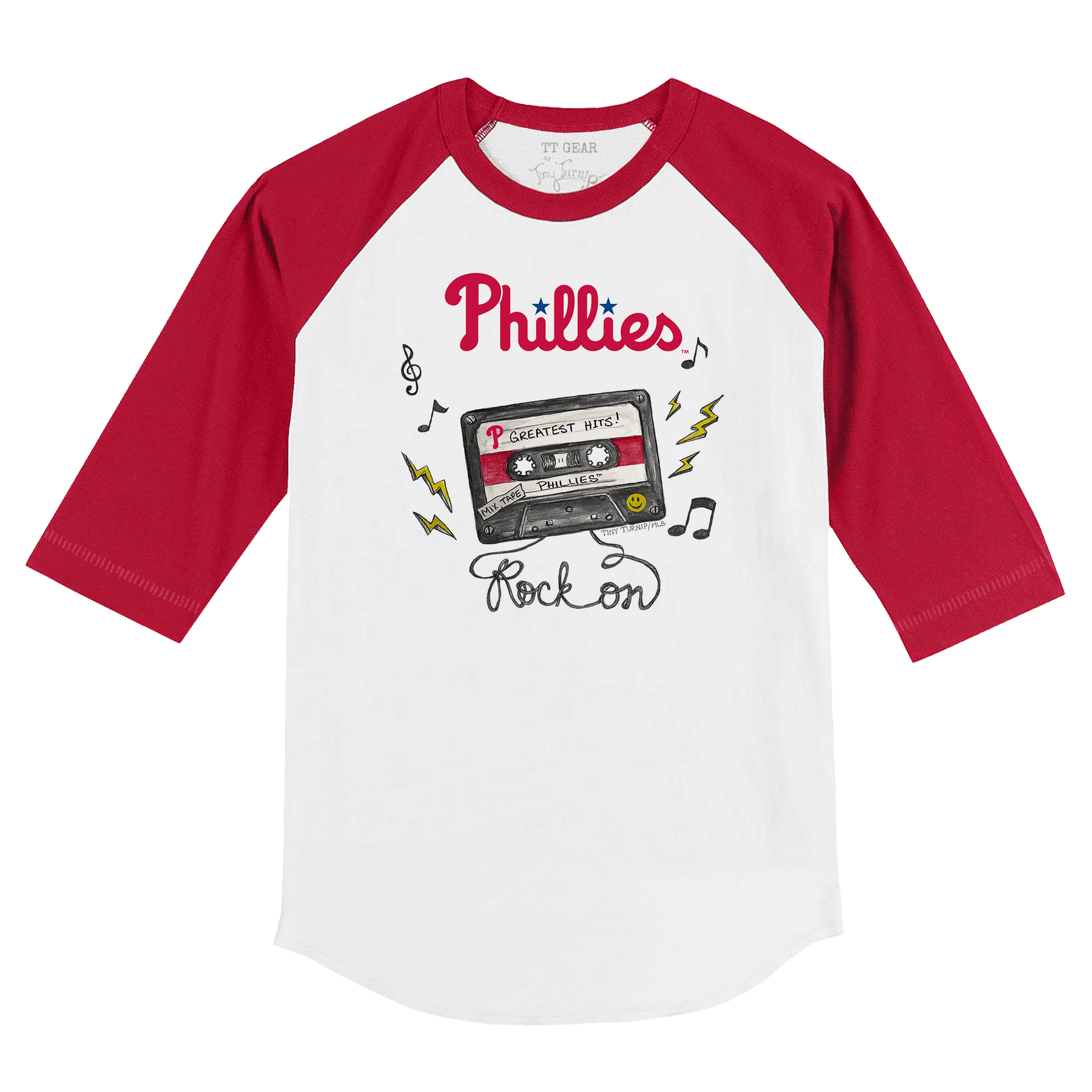 Philadelphia Phillies Mixtape 3/4 Red Sleeve Raglan