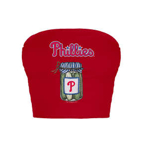 Philadelphia Phillies Pickle Jar Crop Tube Top