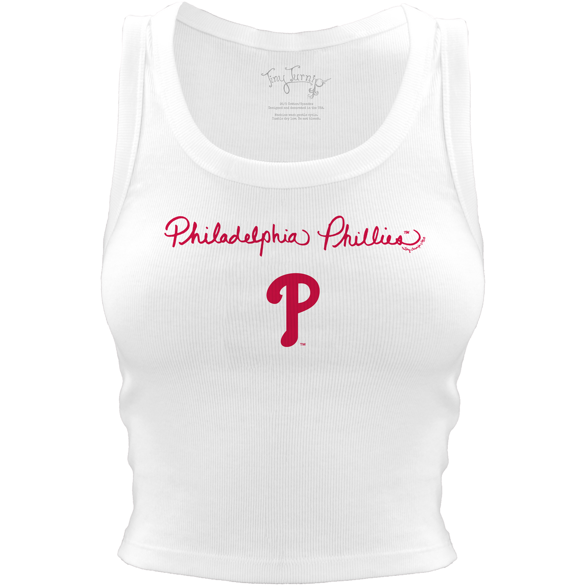 Philadelphia Phillies Logo Script Crop Tank - Tiny Turnip