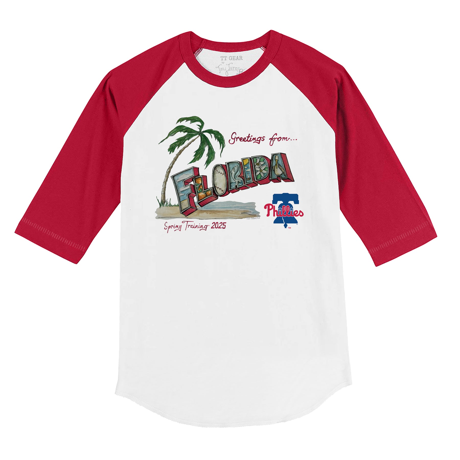 Philadelphia Phillies Spring Training 2025 3/4 Red Sleeve Raglan